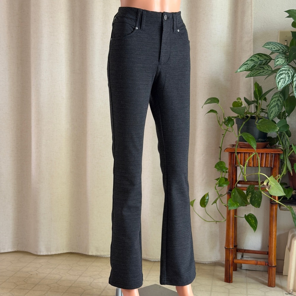 Simply Vera Womens Bootcut Pants Charcoal Gray Textured Stretch S Office Career